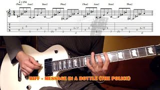 Message In A Bottle RIFF The Police GUITAR LESSON with TAB [upl. by Cummins]