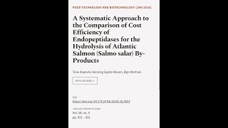 A Systematic Approach to the Comparison of Cost Efficiency of Endopeptidases for the   RTCLTV [upl. by Morice]