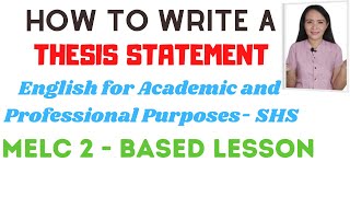 How to write a thesis statement in academic writing English for Academic amp professional Purposes [upl. by Reywas810]