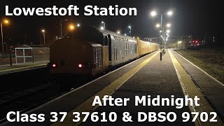 Class 37 37610 amp DBSO 9702 at Lowestoft Railway Station with Network Rail Test Train [upl. by Lud593]