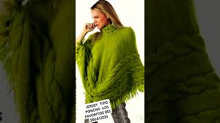 MODA TENDENCIA Y FAVORITOS PARA OTOÑO INVIERNO 20242025 JERSEY TIPO PONCHO PARA MUJERES ELEGANTES [upl. by Nikolas680]