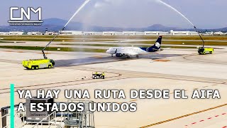 Así fue el primer vuelo del AIFA a Estados Unidos inicia la nueva ruta comercial a Houston Texas [upl. by Siroled]