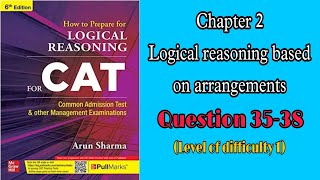 Ques 3538 Chapter 2 Logical reasoning based on arrangements Arun SharmaCAT Logical Reasoning [upl. by Menis411]