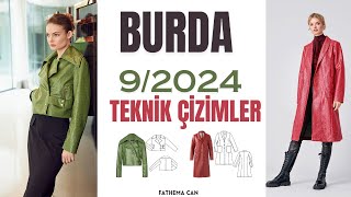 Burda 92024 Teknik Çizimler amp Burda 92024 Technical Drawings [upl. by Annuaerb]