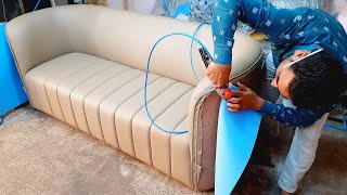 Latest Leather Sofa Making 2023How To Make High Quality Leather SofaStepByStep [upl. by High]