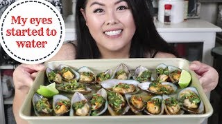 SPICY Green Lip Mussels Mukbang [upl. by Kizzee586]