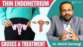 Thin Endometrium Lining Causes amp Treatment हिंदी में  Endometrium Size for Pregnancy [upl. by Beuthel]