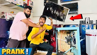 Prank 😳  Breaking Expensive TV And Cooler In Front Of Shopkeeper  आज तो सब पिट गये 😭 [upl. by Ahsienat]