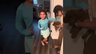 The kids meet Their New 8 week of precious Mini Goldendoodle [upl. by Amaryl]