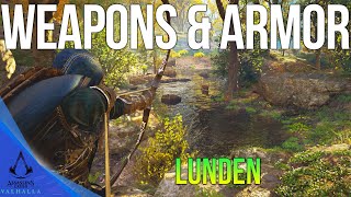 All 4 Unique Weapons amp Armour – Lunden  Assassins Creed Valhalla [upl. by Araiek]