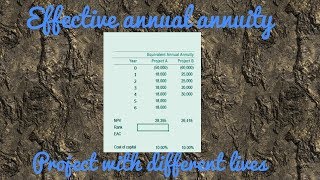 Project with different livesEffective Annual Annuity [upl. by Vahe]