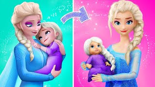 Elsa and Anna with Their Babies  32 Frozen DIYs [upl. by Aicilram739]