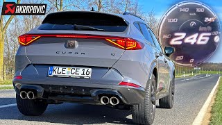 CUPRA FORMENTOR VZ 310 AKRAPOVIC  ACCELERATION TOP SPEED amp SOUND [upl. by Bilek]