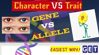 Character VS Trait  Gene VS Allele  NCERTNEET Biology  Class 910  In Hindi  Gyaanam [upl. by Lehet]