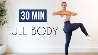 30 MIN FULL BODY WORKOUT  Small SpaceApartment Friendly No Jumping No Equipment [upl. by Werbel263]