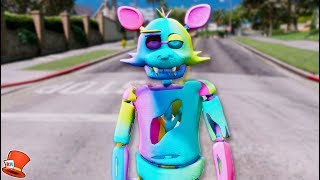 BRAND NEW RAINBOW FOXY ANIMATRONIC GTA 5 Mods FNAF RedHatter [upl. by Calderon]