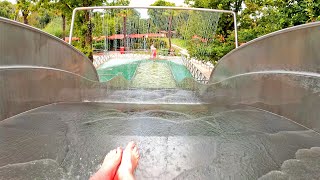 Wide Family Water Slide with Water Curtain  Irrland Germany [upl. by Rehpatsirhc]