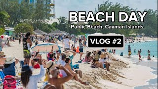 Beach Day  Public Beach Cayman Islands  VLOG 2 [upl. by Qulllon517]