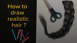 How to draw realistic hair drawinghair realesticsketch realisticdrawing howtodraw [upl. by Ellezig]