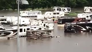 chaos in South Dakota flooding in campground [upl. by Arriec]