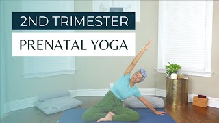 20Minute Second Trimester Prenatal Yoga  BeginnerFriendly Pregnancy Yoga [upl. by Kristien]