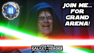 SWGOH LIVE Grand Arena with NOOCH 2 Emperor Plus Roster Reviews or whatever [upl. by Ailido]