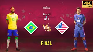 FIFA 23  Brazil vs United States  Neymar vs Pulisic  FIFA World Cup Final Match 4K60 [upl. by Woodruff661]