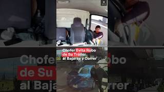 Chofer evita robo de su tráiler al bajarse y echarse a correr en la MéxicoPuebla  N Shorts [upl. by Bullock]