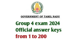 Group 4 exam answer keys 2024 குரூப் 4 answers 2024 group4answerkey [upl. by Retxab]