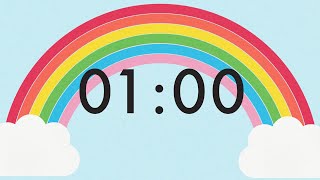 1 Minute Countdown Rainbow Timer 🌈 [upl. by Oigroeg]