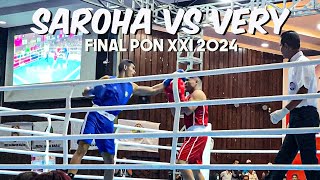 Dihentikan dironde 1  Final Boxing PON XXI 2024 Saroha SUMUT VS Very RIAU boxing pon2024 [upl. by Fraase]