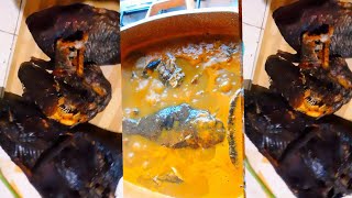 HOW TO MAKE DRIED SMOKED GRASSCUTTER AND DRIED FISH SOUP AKRANTIE NKWAN RECIPE [upl. by Milewski]