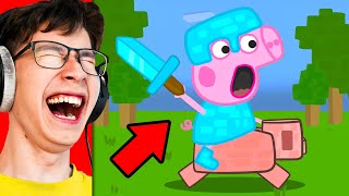 Peppa Pig Family VS Minecraft Funny Animation [upl. by Andri997]