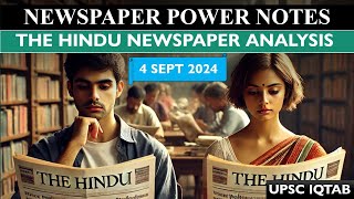 THE HINDU NEWSPAPER DISCUSSION 4 Sept 2024 Prelims PowerNotes UPSC Newspaper AnalysisShort Notes [upl. by Barton533]