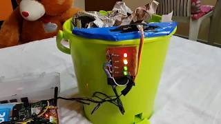 arduino operated Smart Dustbin System with GSM and LED [upl. by Sivar]