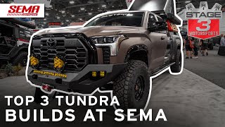 Top 3 Best Tundra OffRoad Builds at SEMA 2022 [upl. by Wartow]