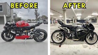 FULL BUILD  REBUILDING A CRASH DAMAGED DUCATI V2 PANIGALE 2021 [upl. by Alamac946]