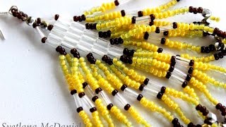 Native American Style Beaded Earrings seed beads bugle beads 3mm beads [upl. by Dimond]