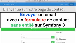 Tutoriel 12 Envoyer un Email avec un formulaire de Contact sans entité sur Symfony 3 [upl. by Nairoc]