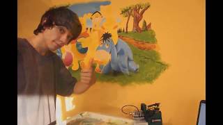 Winnie the Pooh time lapse wall painting [upl. by Neelak]