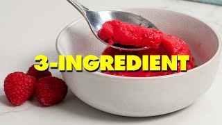 Easy Fruit Sorbet  3 Ingredient Raspberry Sorbet Recipe [upl. by Callery370]