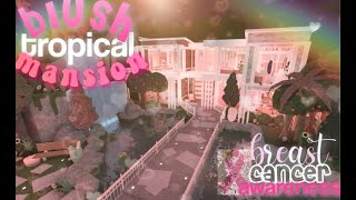 Bloxburg  Blush Tropical Mansion  Collab Tour w Aylosia ෆ [upl. by Aihsei]