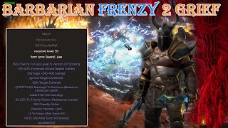 Diablo II Resurrected  How Strong is the Barbarian Frenzy Using 2 Grief Weapons [upl. by Bullion]