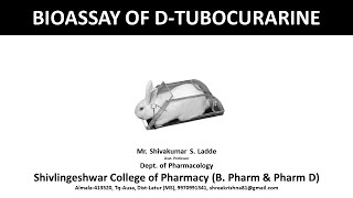 08BIOASSAY OF D TUBOCURARINE [upl. by Parks]