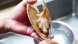 Japan Street Food GIANT SCALLOPS Cheese Sashimi Seafood Okinawa Japanese [upl. by Larrie]