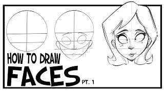 How To Draw Faces Front View CARTOONING 101 1 [upl. by Latonia423]