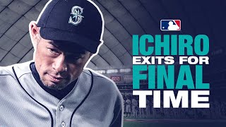 Ichiro exits his final game to a rousing ovation [upl. by Bud36]