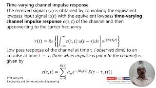 Time varying channel impulse response Statistical Multipath Channel Models Part 1 M2 [upl. by Dieter]