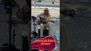 Busking the Blues in Moldova  Train of Thought busking busker looping slideguitar [upl. by Gib]