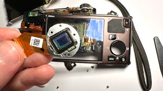 Cleaning the CCD sensor of a Nikon Coolpix S9500 [upl. by Cyrie763]